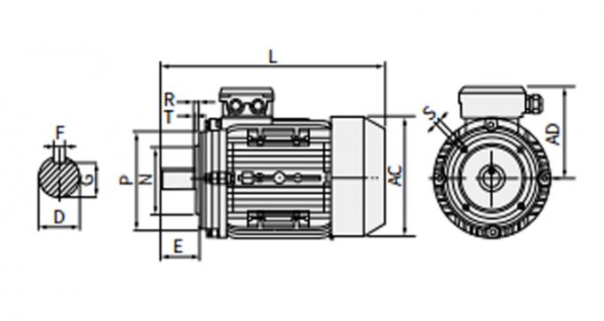 Motore asincrono a tensione variabile a 220 V impermeabile 60 Hz B35 Dimensione flange 0.09HP / 0.06KW per macchina da caffè commerciale 10
