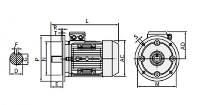 50Hz 60Hz impermeabile 0.09kw 0.12Hp Motore elettrico asincrono a quattro poli 380V 1500RPM Trifase Chiusa 220V Voltaggio Ac 11