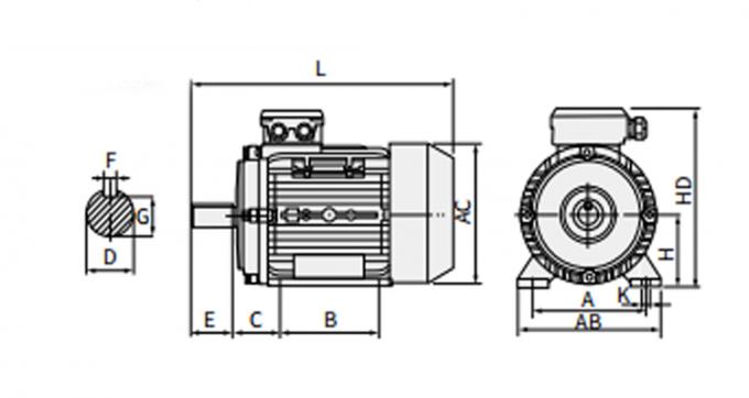 50Hz 60Hz impermeabile 0.09kw 0.12Hp Motore elettrico asincrono a quattro poli 380V 1500RPM Trifase Chiusa 220V Voltaggio Ac 10